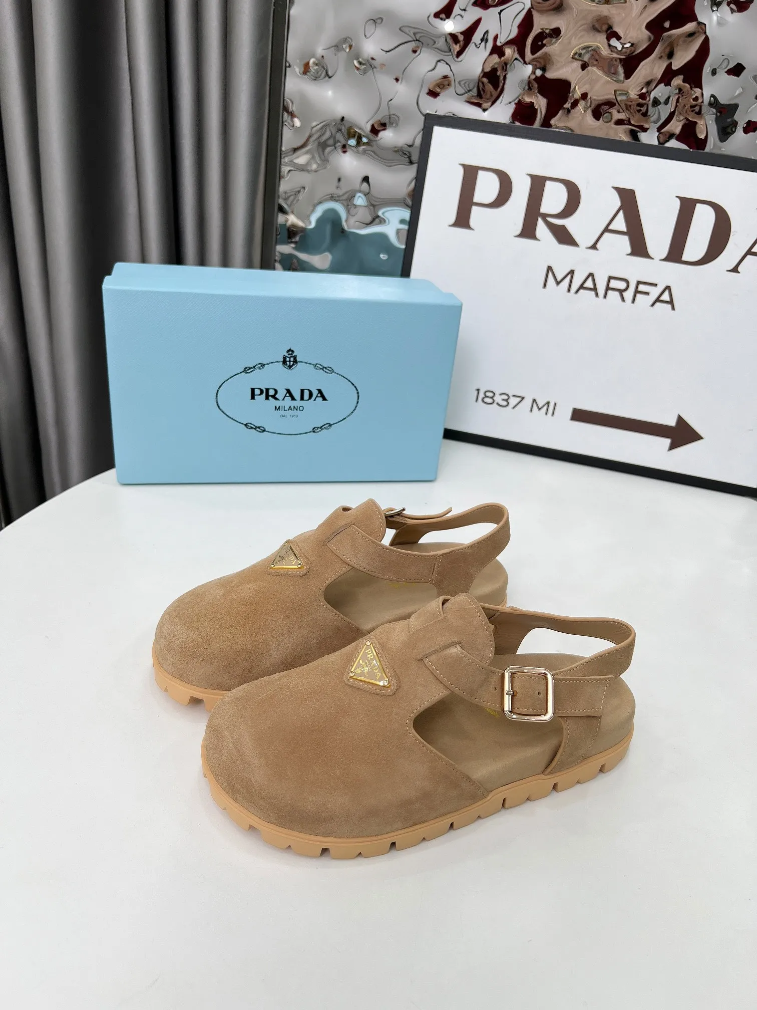 👟👟Ex-factory price 440👟👟 PRADA/25ss Prada classic triangle logo loafer series, simple and ultimate size: 35-42